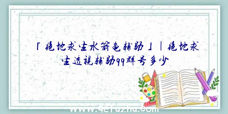 「绝地求生水箭龟辅助」|绝地求生透视辅助qq群号多少